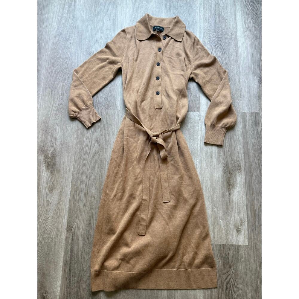Banana Republic Mini Dress, Tan, Collar, Belted, button down, Women's Medium
